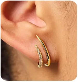 Gold Earrings for Women Trendy 14K Gold Plated Stud Earrings Dainty Minimalist Simple Hypoallergenic Earrings Jewelry Gift for Her