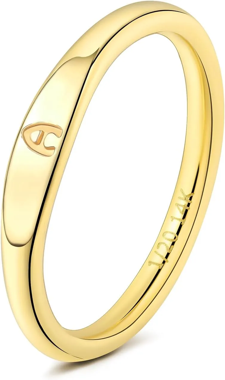 Gold Initial Rings for Women Non Tarnish Thumb Rings for Teen Girls 14K Gold plated for Women