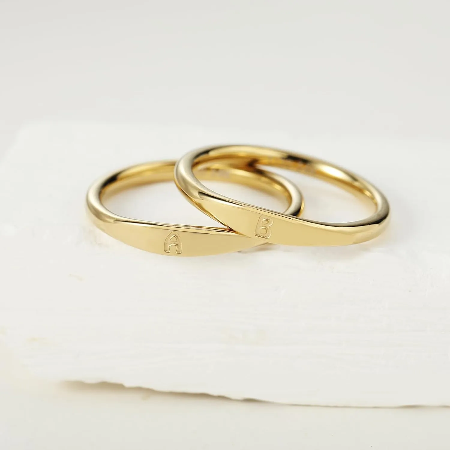 Gold Initial Rings for Women Non Tarnish Thumb Rings for Teen Girls 14K Gold plated for Women