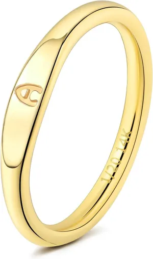 Gold Initial Rings for Women Non Tarnish Thumb Rings for Teen Girls 14K Gold plated for Women