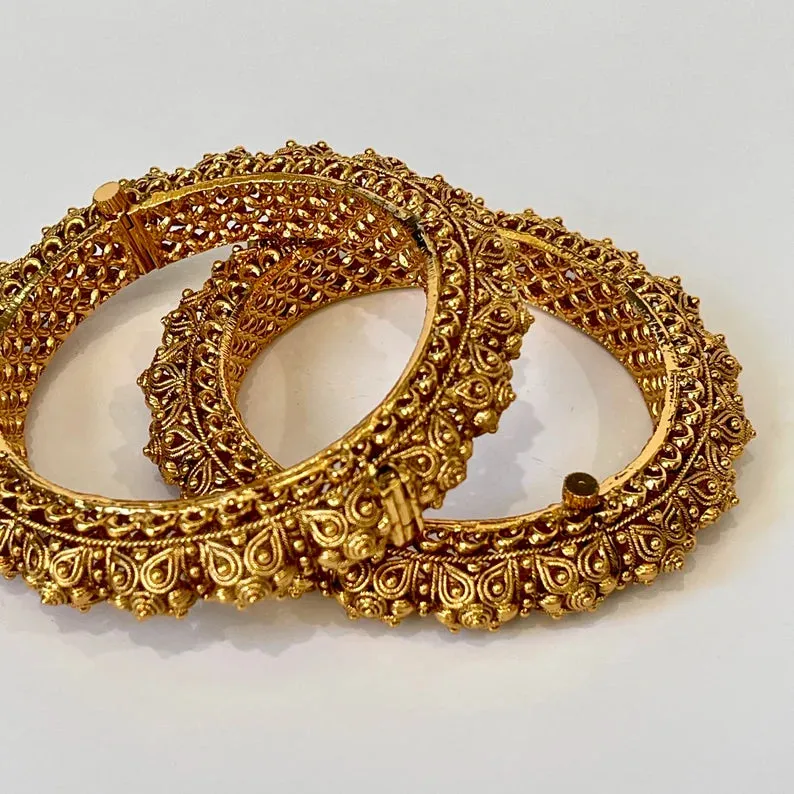 Gold Kada Openable Bridal Indian Wedding Bangles