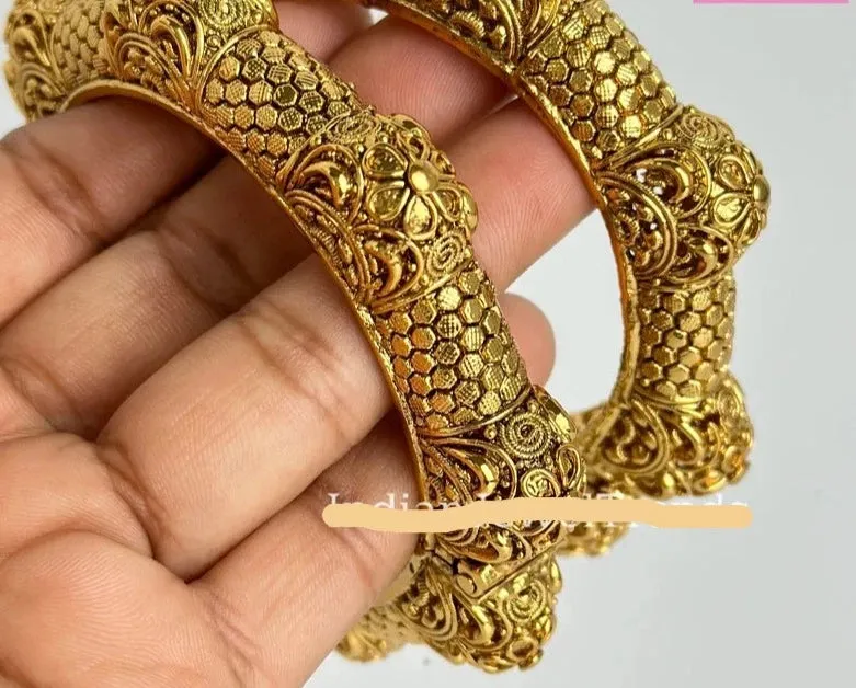 Gold Kada Openable Bridal Indian Wedding Bangles