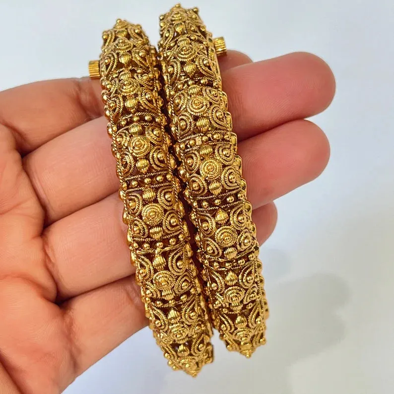 Gold Kada Openable Bridal Indian Wedding Bangles