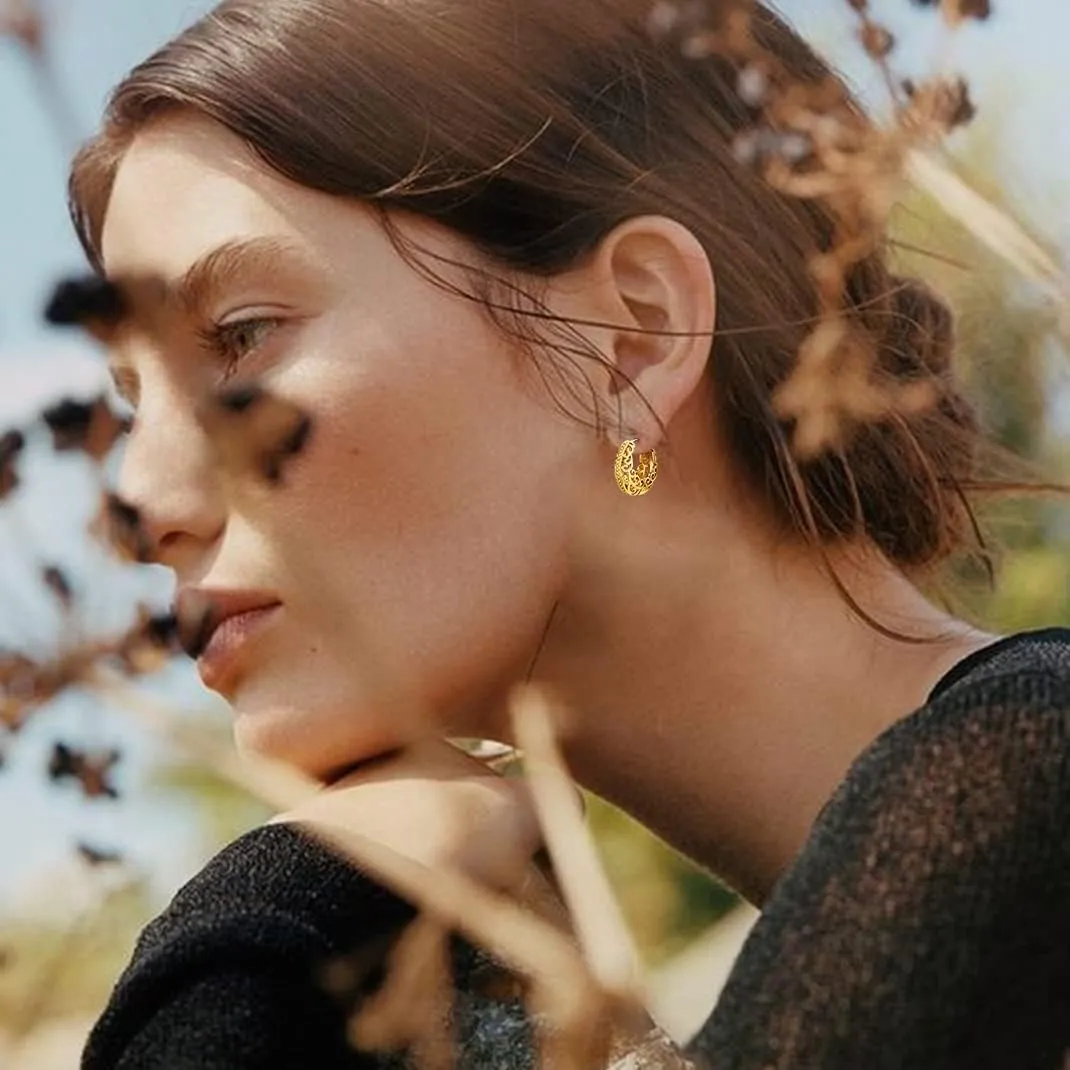 GoldChic Jewelry Small Huggie Hoop Earring for Women, Hypoallergenic Star Earrings/Heart/Square/Spike/Round Dainty Simple Huggie Earrings, Cartilage Helix Lobes Hinged Tragus Daith Earrings