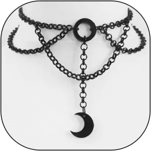 Gothic Moon Necklace Black Moon Choker Necklaces for Women Layered Black Crescent Moon Necklace Goth Half Moon Collar Necklace Christmas New Year Jewelry