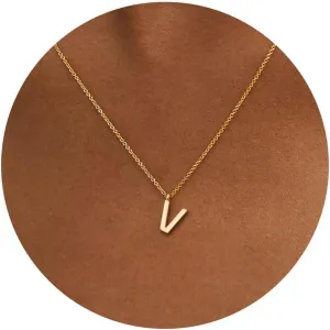 HANLI Initial Necklaces for Women - 14k Gold Plated Dainty Letter Necklace Simple Alphabet A-Z Necklace Personalized Monogram Name Necklace for Women Jewelry