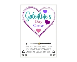 Happy GALENTINE'S Day Crew Style 4 Wish, Wish Bracelet, Gal Pal Friend Wish Bracelet, Galentine Party Favor, Celebrate Friendship, Valentine's Day Gift, Holiday Wish Bracelet, Make A Wish Bracelet