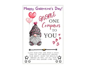 Happy Galentine's Day Wish, Gnome One Compares to you! Wish Bracelet, Gal Pal Friend Wish Bracelet, Galentine Party Favor, Celebrate Friendship, Valentine's Day Gift, Make A Wish, Galentine's Day Gift