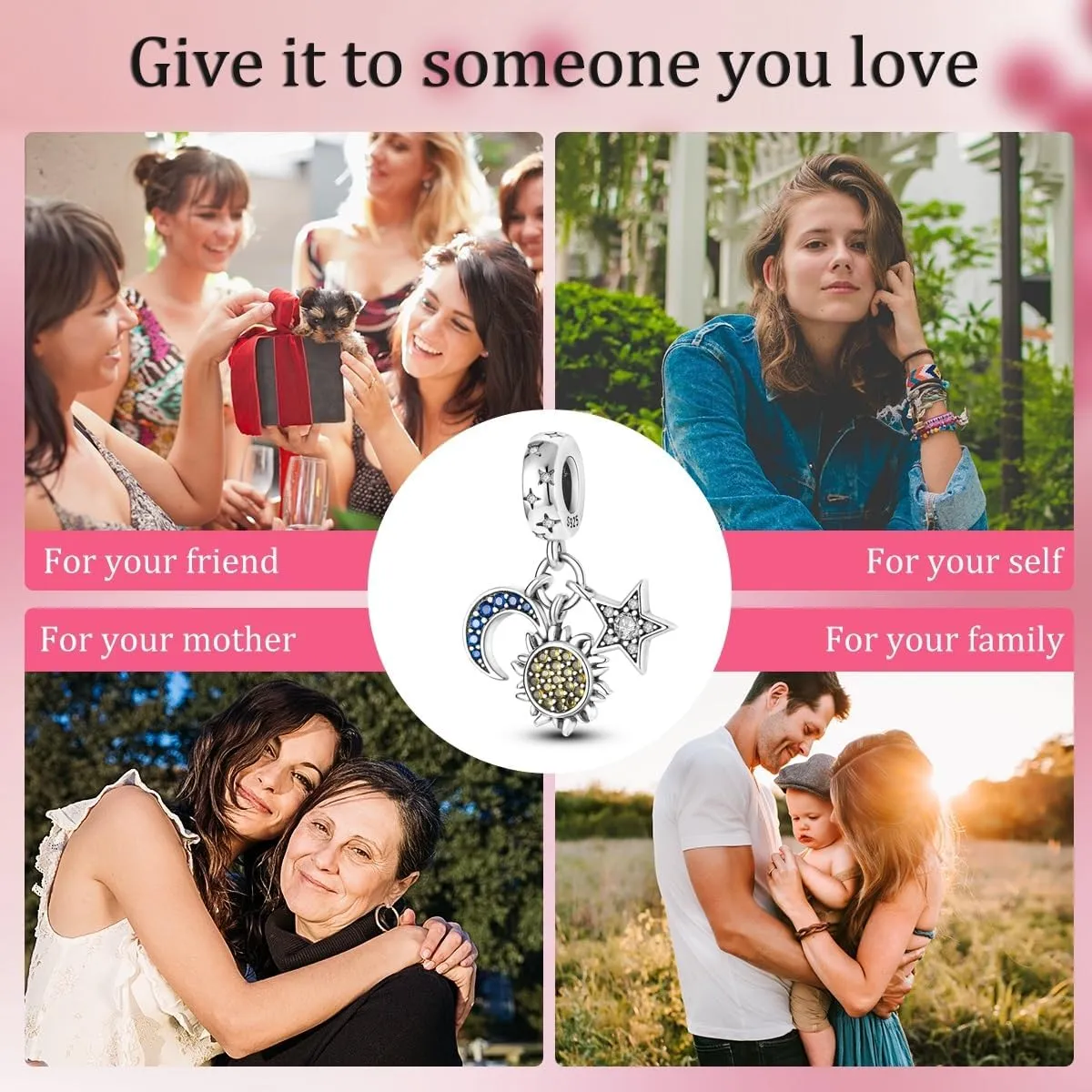HONGRUI 925 Sterling Silver Charms for Bracelets and Necklaces Cat Cross Sunflower Sunshine Birthday Pendant Bead Charm for Women Jewelry Gift