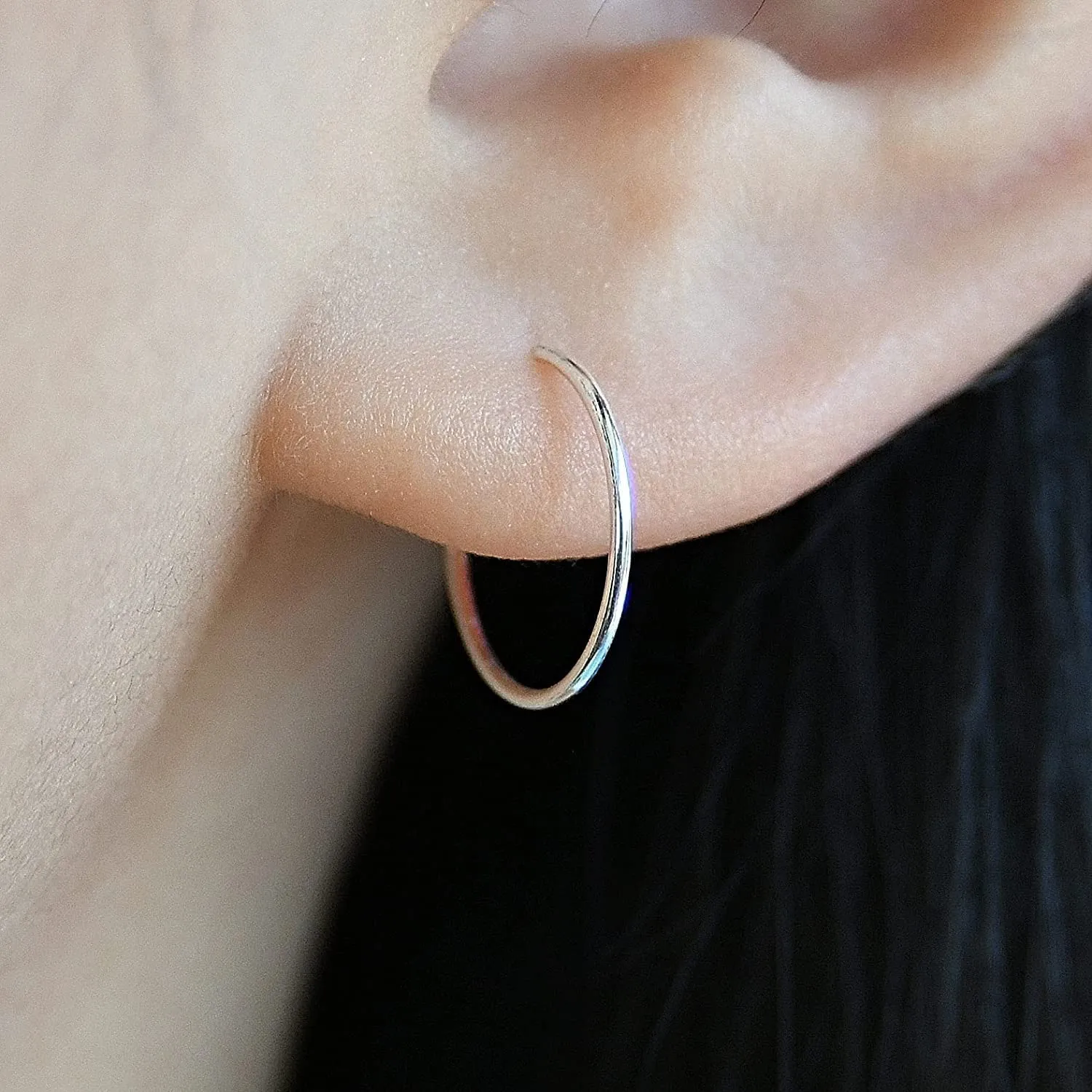 Hypoallergenic Small Silver Hoop Earrings for Women, 12mm 20 Gauge
