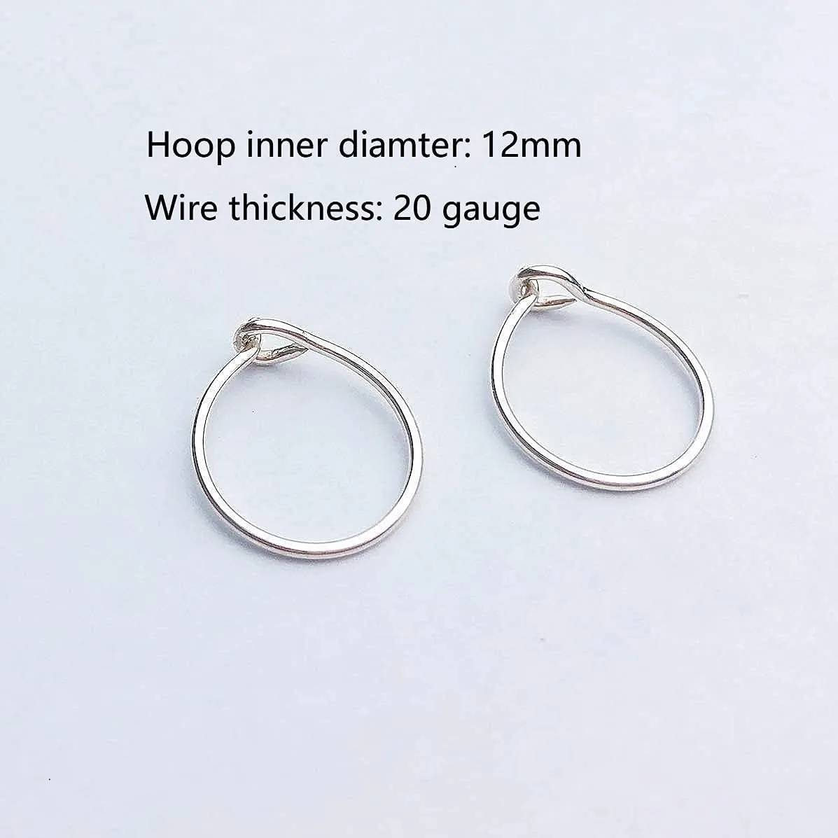 Hypoallergenic Small Silver Hoop Earrings for Women, 12mm 20 Gauge