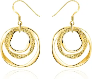 Hypoallergenic Sterling Silver Circle & Dangle Earrings Geometric Boho Style Jewelry for Women-Lightweight & Dangling-Gift for Bohemian Fashionistas