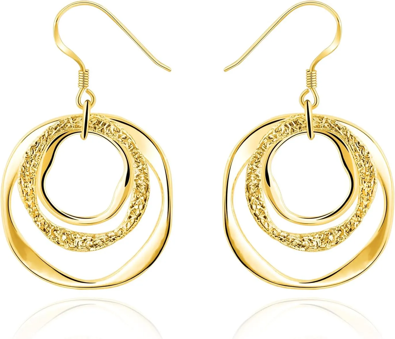 Hypoallergenic Sterling Silver Circle & Dangle Earrings Geometric Boho Style Jewelry for Women-Lightweight & Dangling-Gift for Bohemian Fashionistas