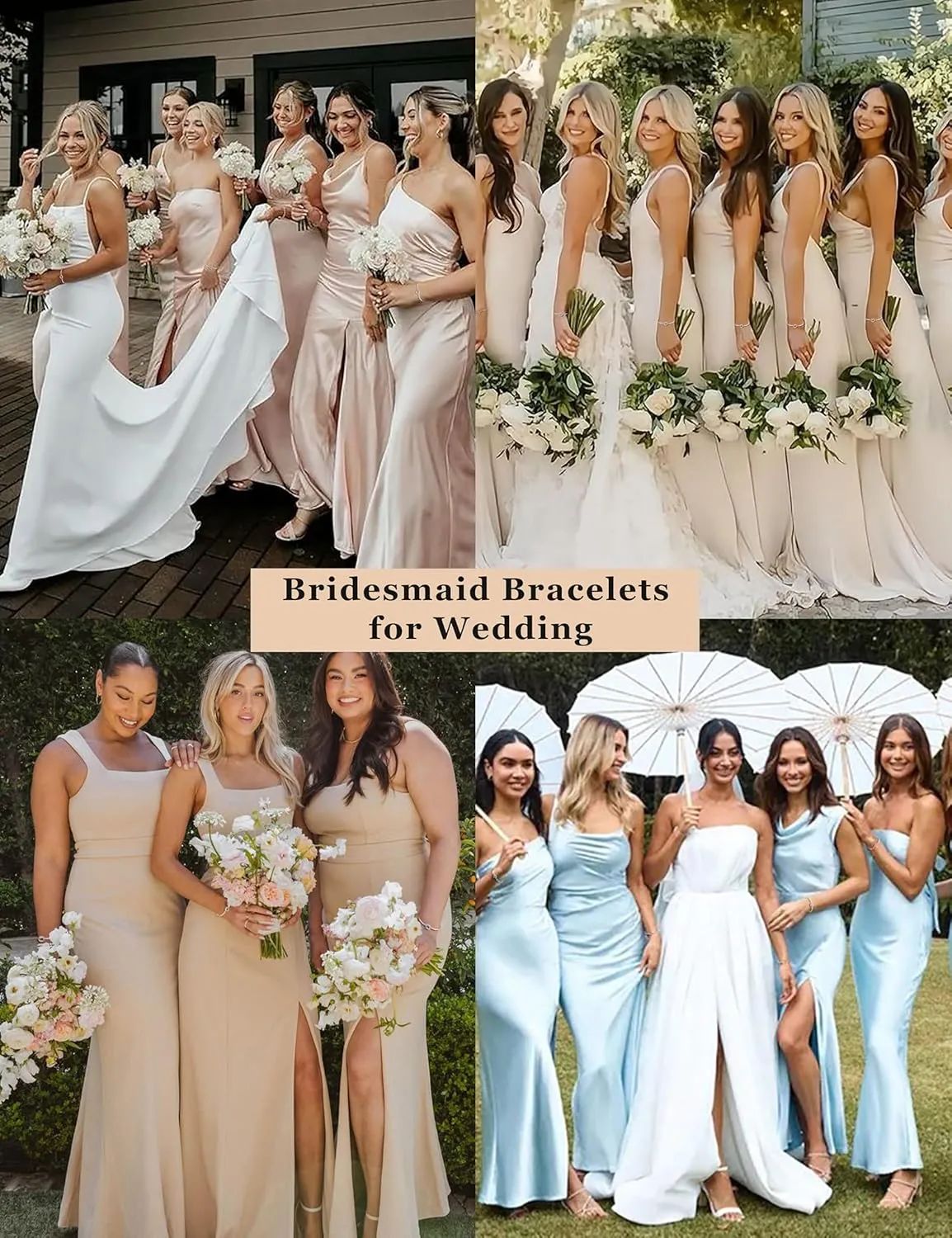 I Can't Tie The Knot Without You Bridesmaid Gift Cards Bridesmaid Bracelets Silver Tone- Set of 4,5,6