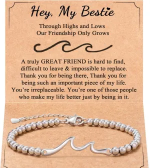 Inspirational Bracelets Gifts for Women the Waves of Life We've Through Together Life Is Tough but so Are You Bracelet Motivational Bracelets Get Well Soon Encouragement Gifts for Friends