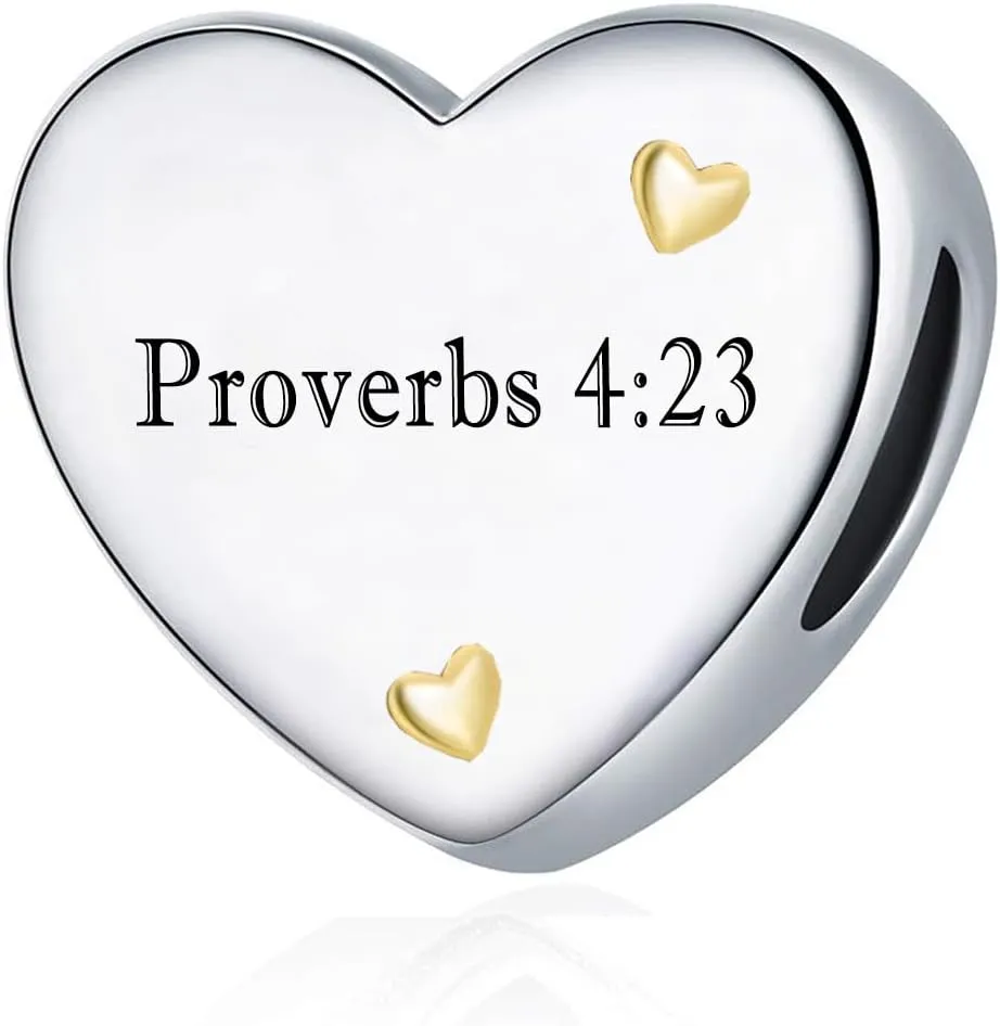 Inspirational Quote Faith Christian Bible Cross Bead Charms for Womens Bracelets
