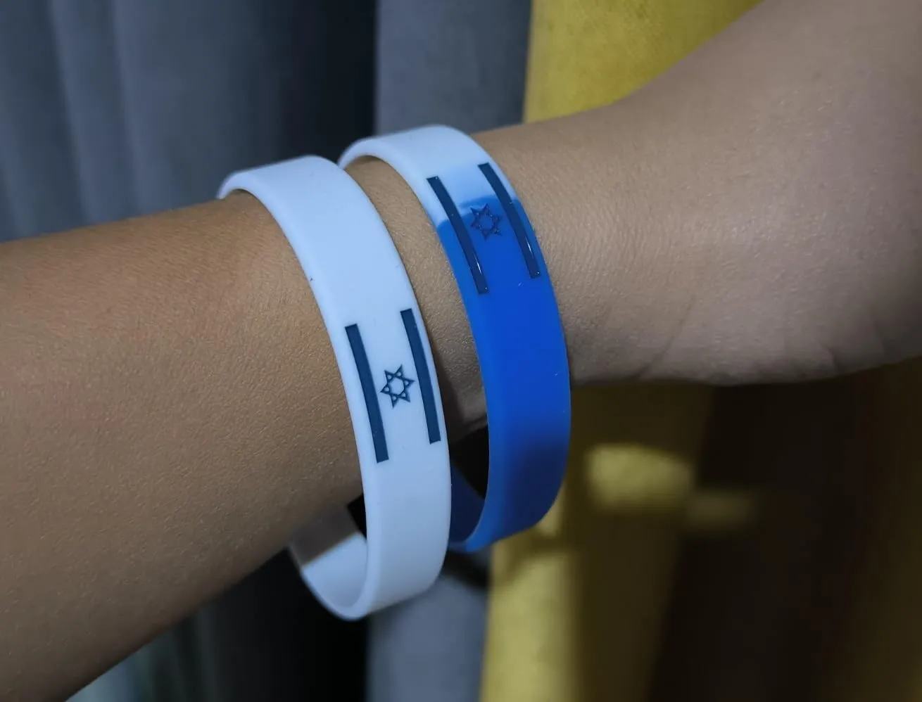 Israel Bracelets Silicone Israel Flag Bracelet Bulk, Israelite Wristband Bangle,Unisex One Size Fits All