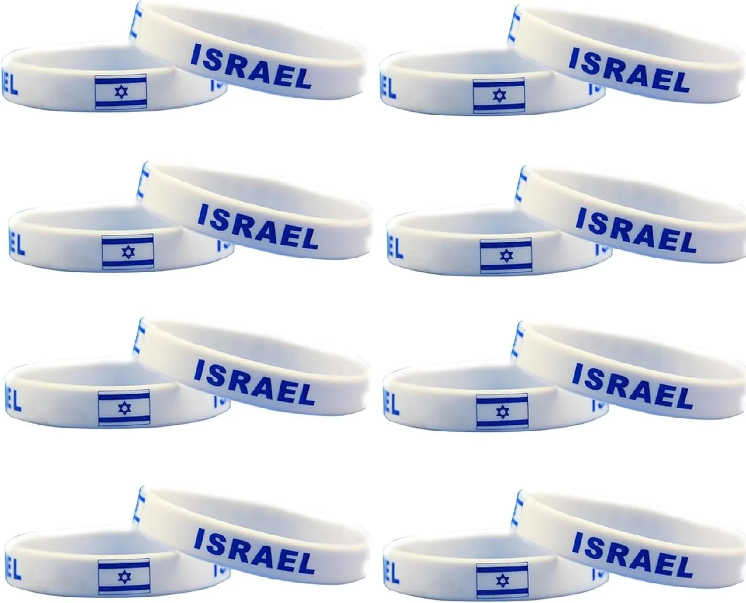 Israel Bracelets Silicone Israel Flag Bracelet Bulk, Israelite Wristband Bangle,Unisex One Size Fits All