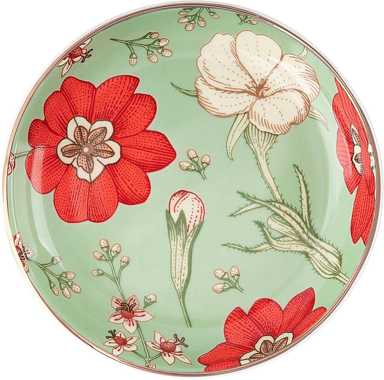 Jewelry Ring Dish Tray Boho Ceramic Decorative Trinket Dish Organizer for Rings Earrings Necklaces Bracelet Watch Keys Plate Small Round Ring Holder Gift for Women Engagement