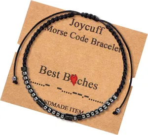JoycuFF Gift for Women Morse Code Bracelets for Women Men Inspirational Gift for Women Mom Daughter Granddaughter Best Friends