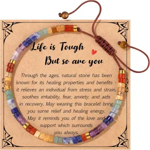 JoycuFF Gifts for Women Inspirational Gifts for Teen Healing Natural Stone Bracelets for Women Friends Sister