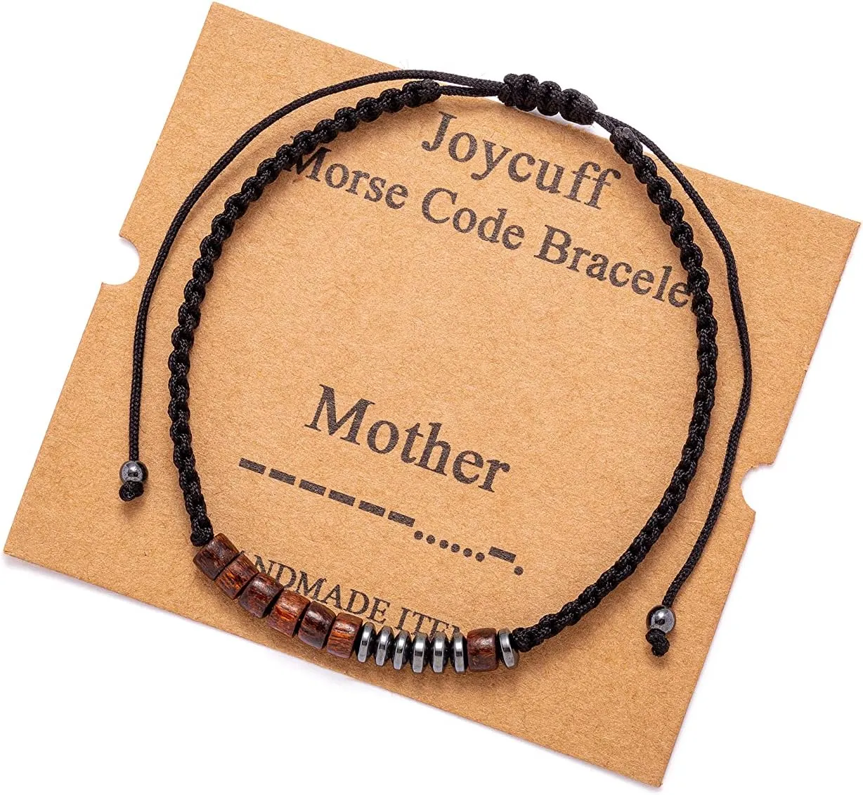 JoycuFF Inspirational Morse Code Bracelets for Women Christmas Birthday Gifts for Her Secret Message Funny Jewelry with Wood Beads for Friend Husband Boy Teens Girlfriend