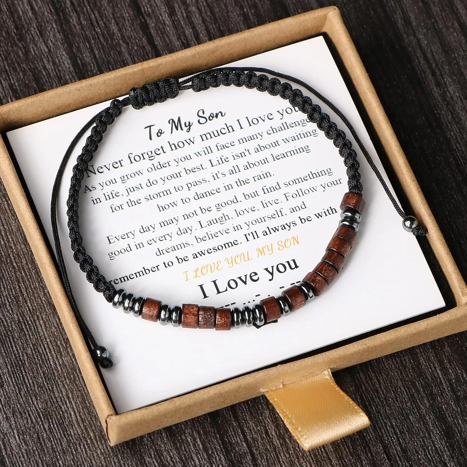 JoycuFF Morse Code Bracelets for Women Men Anniversary Birthday Gifts for Best Friend Mom Daughter Son Boyfriend Girlfriend Husband Grandma Granddaughter Grandson Wrap Strand Wood Bracelet
