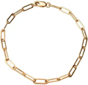 kelistom 14K Gold Filled Stainless Steel Paperclip Chain Bracelet for Women, 7.5 Rectangle Link Bracelets, Waterproof and Never Tarnish