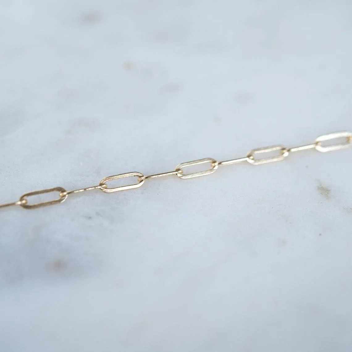 kelistom 14K Gold Filled Stainless Steel Paperclip Chain Bracelet for Women, 7.5 Rectangle Link Bracelets, Waterproof and Never Tarnish