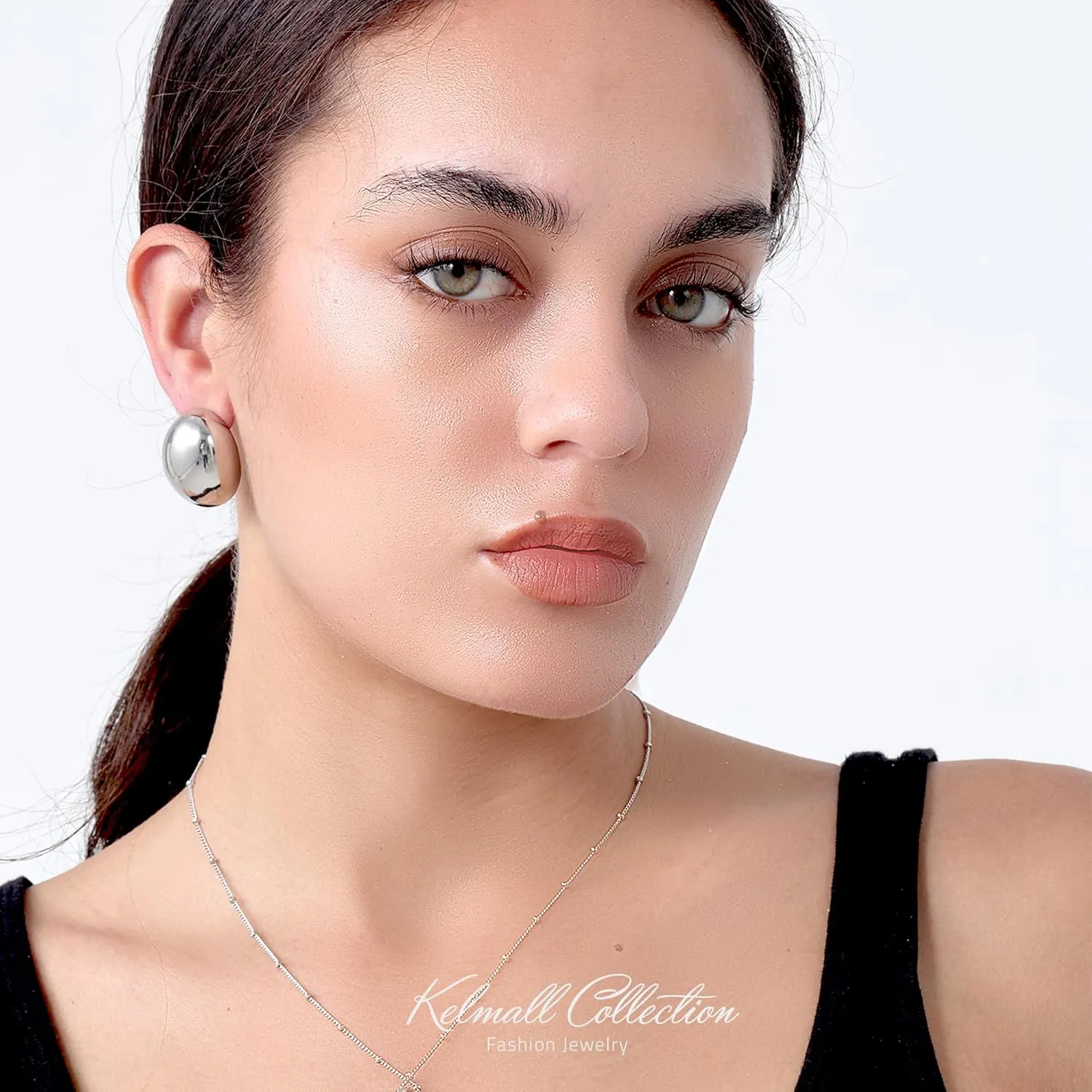 KELMALL 14K Gold Hoop Earrings for Women, Hypoallergenic Chunky Teardrop Round Non Tarnish Drop Statement Earrings for Sensitive Ears