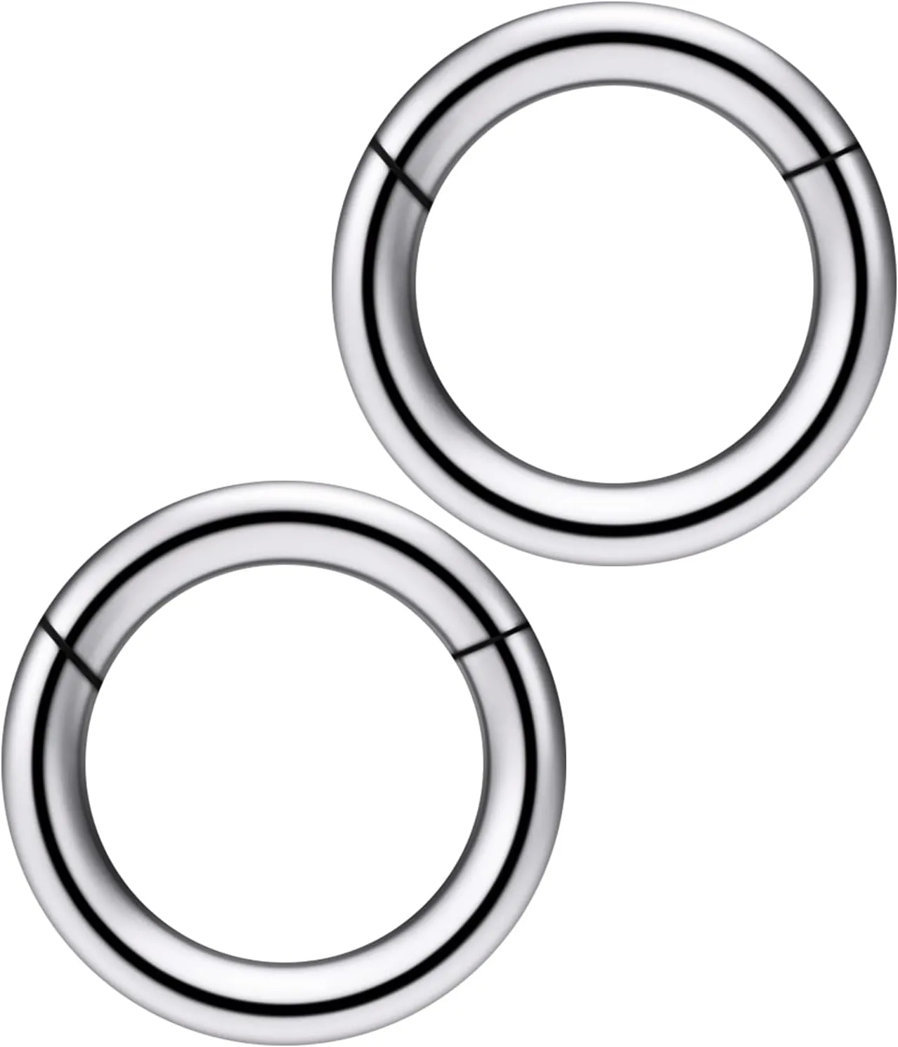 Kridzisw 8G 6G 4G 2G Titanium Hinged Septum Ring Clicker Gauges Earring Stretching kit Hypoallergenic Lobe Hoop Earrings Medical Implant Grade Large Septum Nose Ring Piercing Jewelry for Women Men