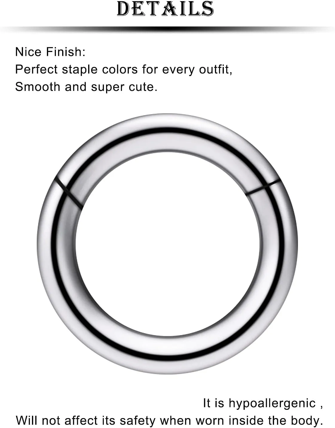 Kridzisw 8G 6G 4G 2G Titanium Hinged Septum Ring Clicker Gauges Earring Stretching kit Hypoallergenic Lobe Hoop Earrings Medical Implant Grade Large Septum Nose Ring Piercing Jewelry for Women Men