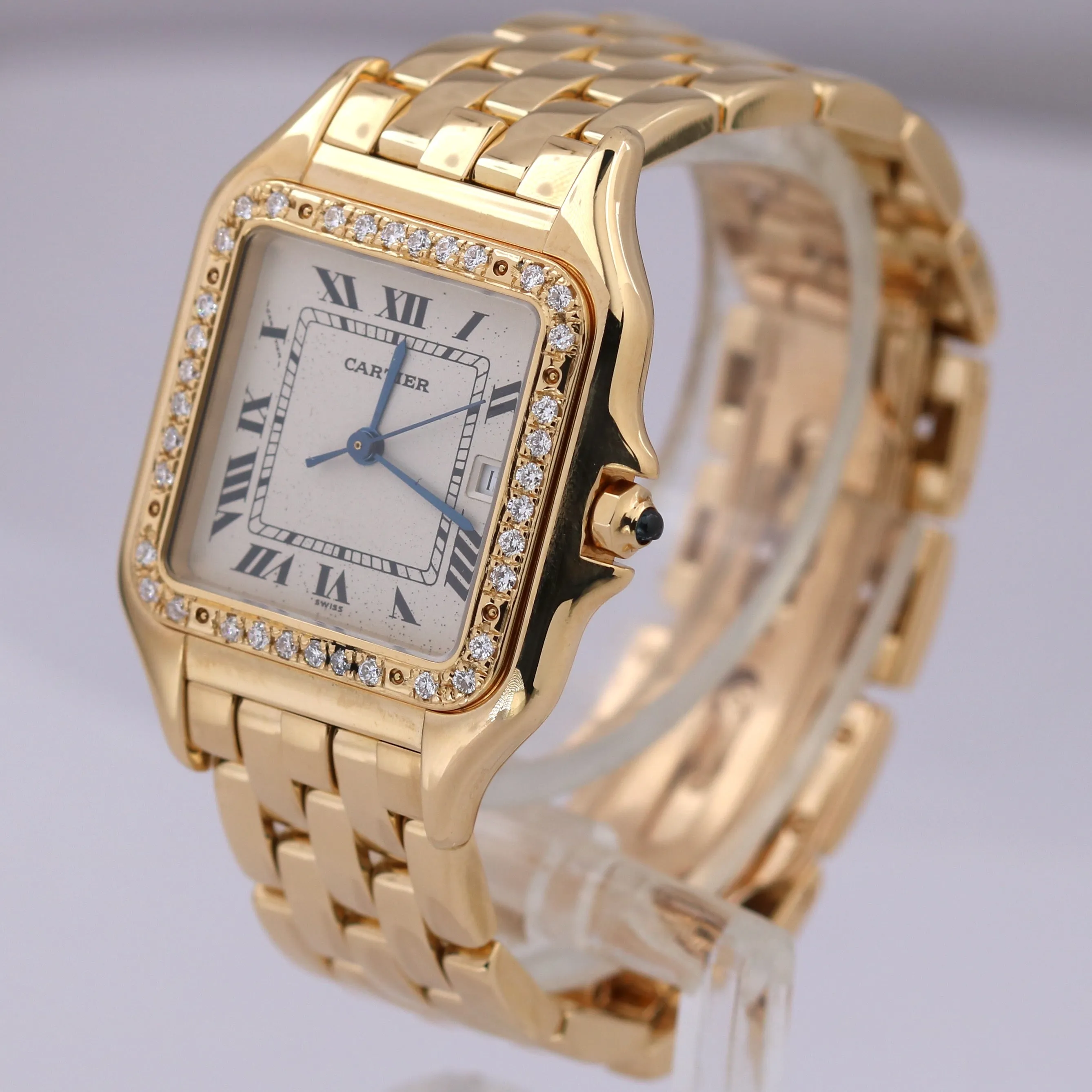 Ladies Cartier Panthere Large 18K Yellow Gold Ivory DIAMOND 29mm Quartz 887968