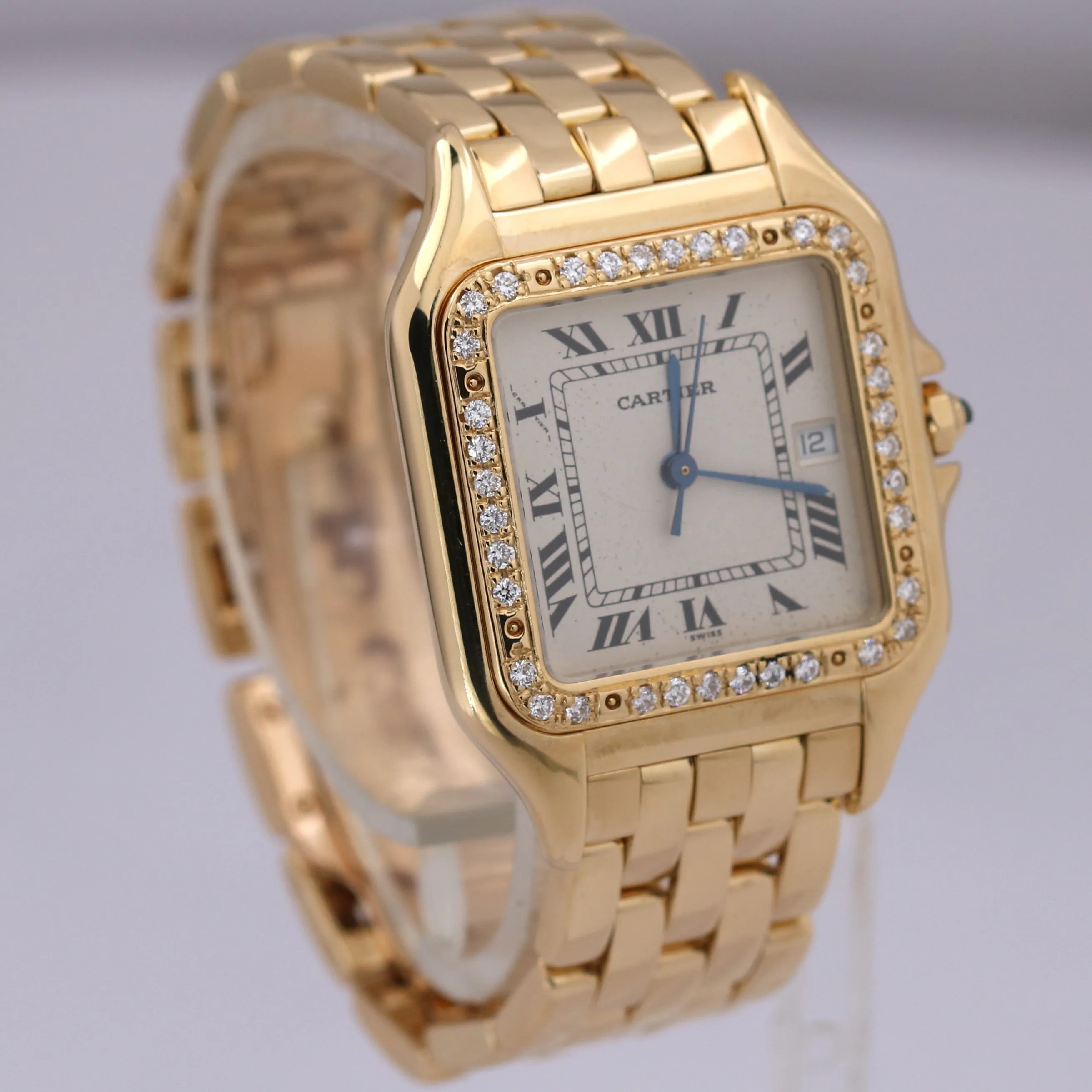 Ladies Cartier Panthere Large 18K Yellow Gold Ivory DIAMOND 29mm Quartz 887968