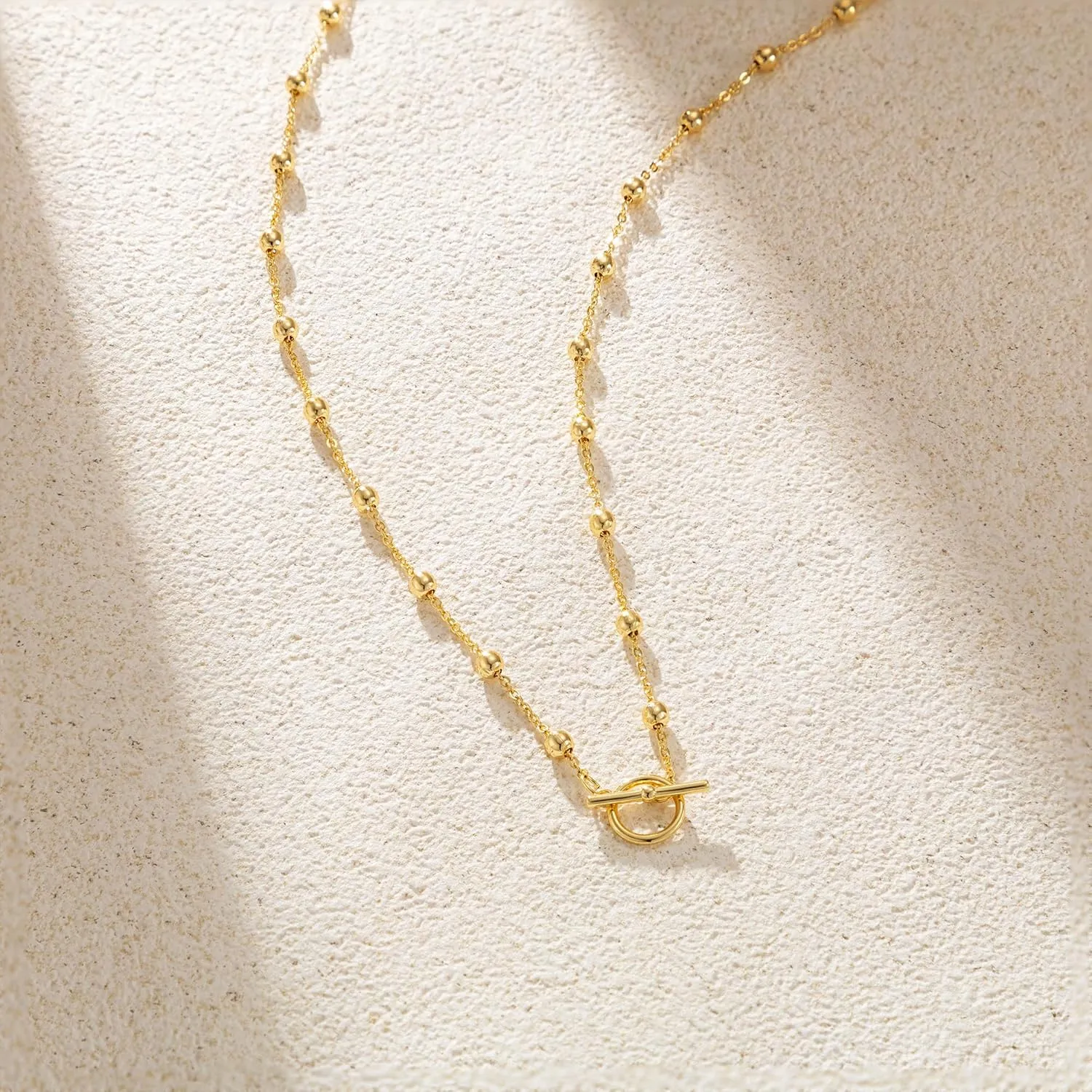 Layered Toggle Clasp Necklaces for Women - 14K Gold Plated Dainty Fashion Paperclip Necklace Heart Pendant Rope Chain Trendy Cuban Link Chunky Chain Choker Jewelry Gift