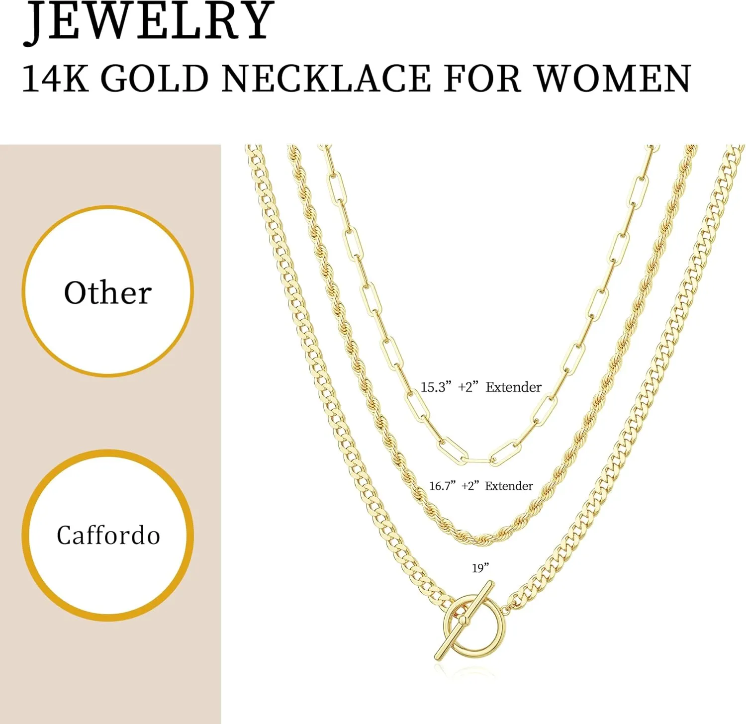 Layered Toggle Clasp Necklaces for Women - 14K Gold Plated Dainty Fashion Paperclip Necklace Heart Pendant Rope Chain Trendy Cuban Link Chunky Chain Choker Jewelry Gift