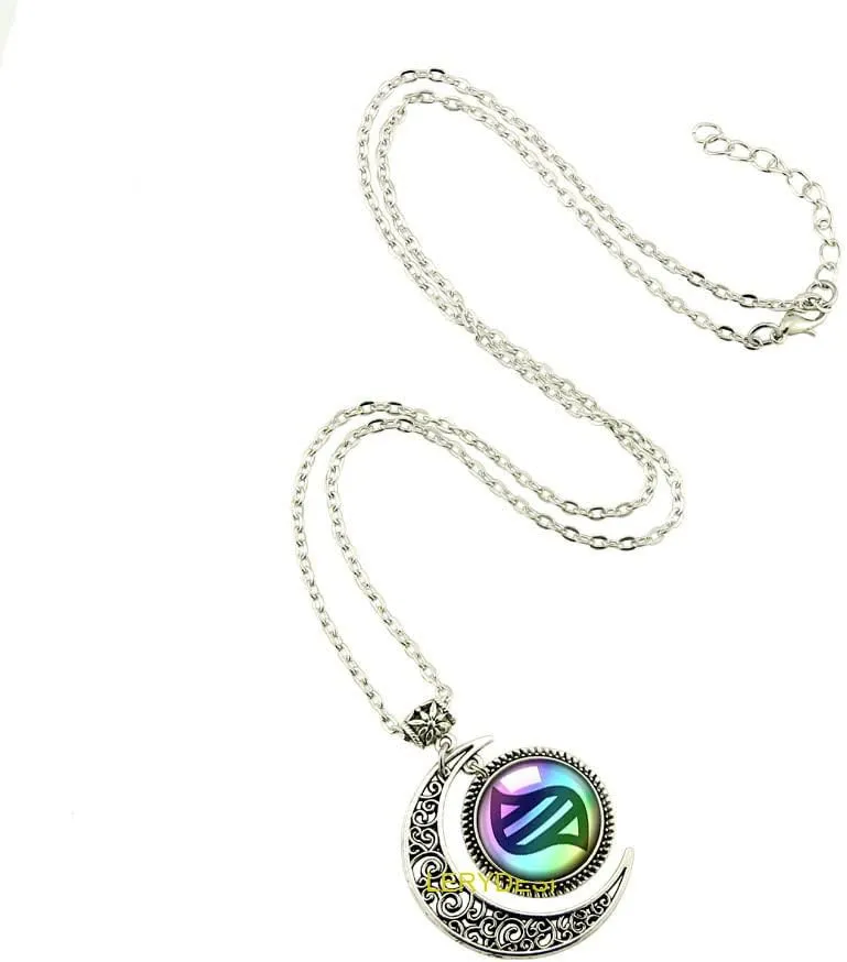 LERYDESI Mega Stone necklace Moon pendant Cartoon Ball jewelry custom picture Art Jewelry for women man