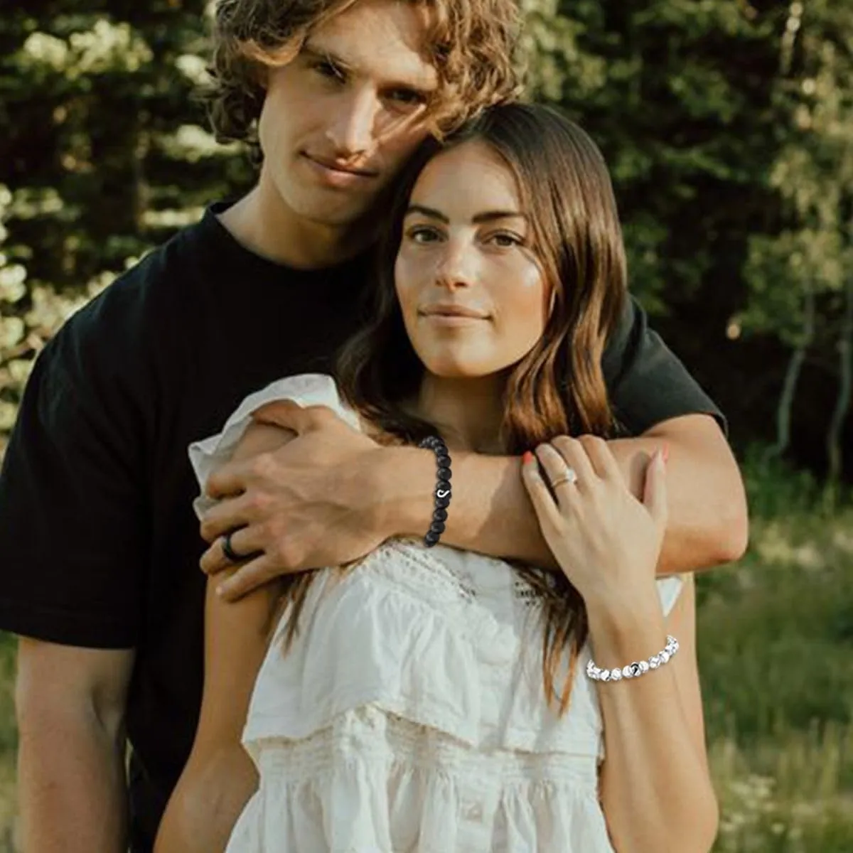 Leyung Matching Bracelets Gifts for Couples Parents Grandparents Man Boyfriend Husband Fiance Soulmate Girlfriend Wife, Long Distance Relationship Anniversary Birthday