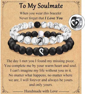Leyung Matching Bracelets Gifts for Couples Parents Grandparents Man Boyfriend Husband Fiance Soulmate Girlfriend Wife, Long Distance Relationship Anniversary Birthday
