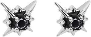 Lightning Bolt Earrings Black Stud Earrings for Men,Minimalist Earrings for Women Black Diamond Earrings Men's Advanced Sense of North Star Earrings (Black Zircon)