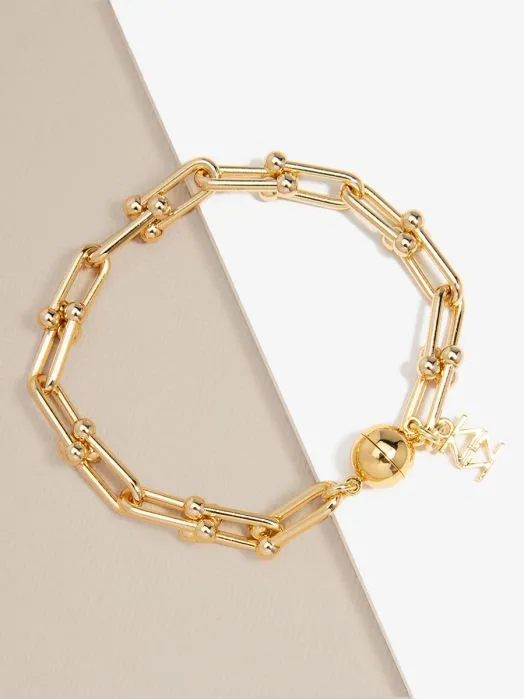 Linked clips with magnetic closure bracelet