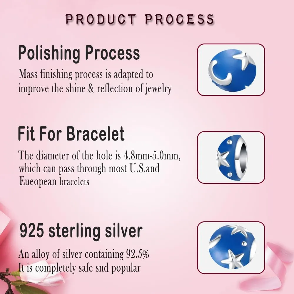LNQOBU 925 Sterling Silver Charms Color-changing Chameleon Dangle Charms Beads Glow in the Dark Charms fits Charms Bracelets and Necklace Charms Jewelry Gift for Women