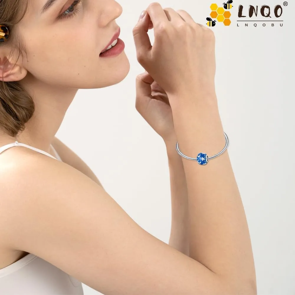 LNQOBU 925 Sterling Silver Charms Color-changing Chameleon Dangle Charms Beads Glow in the Dark Charms fits Charms Bracelets and Necklace Charms Jewelry Gift for Women
