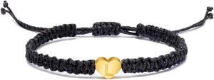 Love Heart Initial Letter Bracelet Charm Custom Name Alphabet Love Heart Rope Bracelets for Women Men Birthday Gift Jewelry