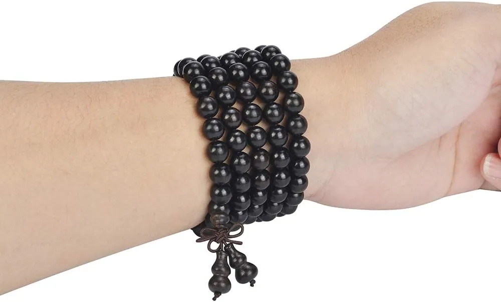 Mala Beads Bracelet 108 8mm Prayer Meditation Sandalwood Elastic