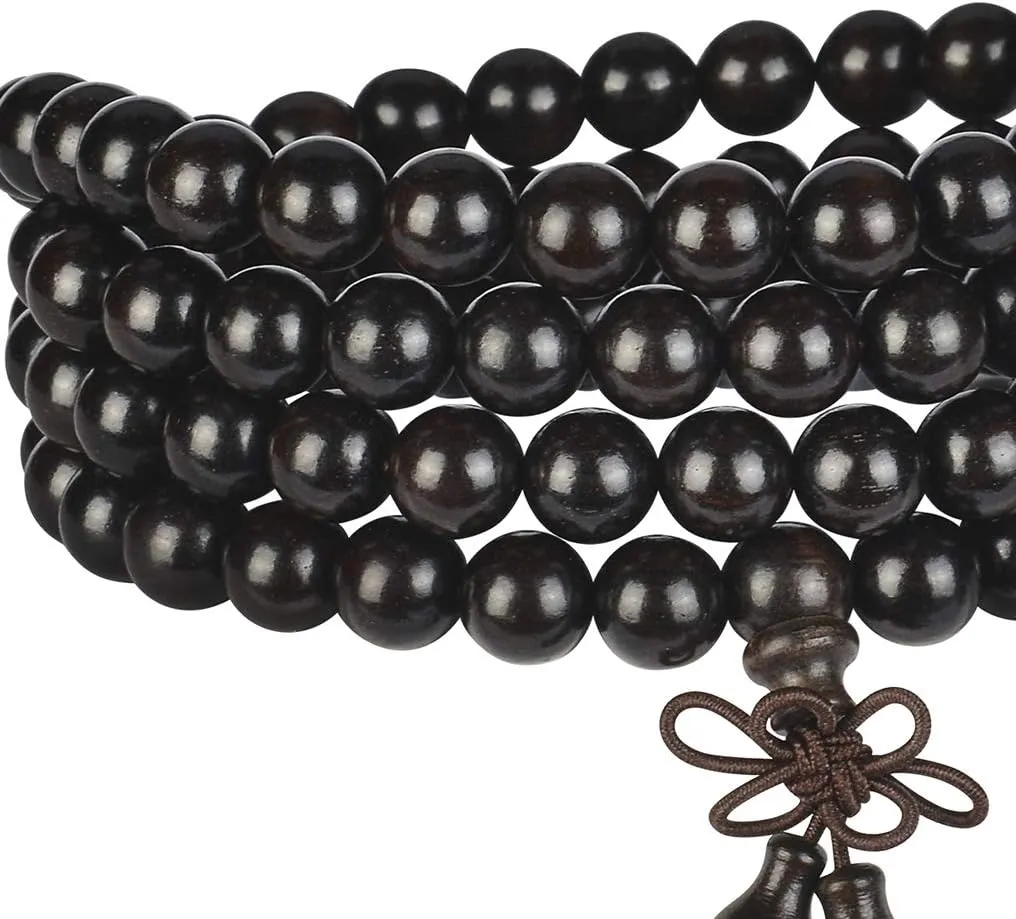 Mala Beads Bracelet 108 8mm Prayer Meditation Sandalwood Elastic