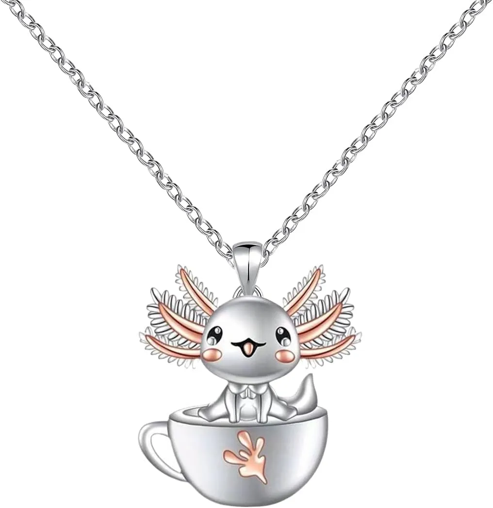 M&Ostyle Cute Axolotl Necklace for Girls Boys Crystal Pendant Necklaces Gifts Jewelry Gifts for Girls Daughter Boys Son Granddaughter Niece Birthday Christmas Graduation Gift