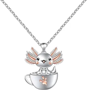 M&Ostyle Cute Axolotl Necklace for Girls Boys Crystal Pendant Necklaces Gifts Jewelry Gifts for Girls Daughter Boys Son Granddaughter Niece Birthday Christmas Graduation Gift