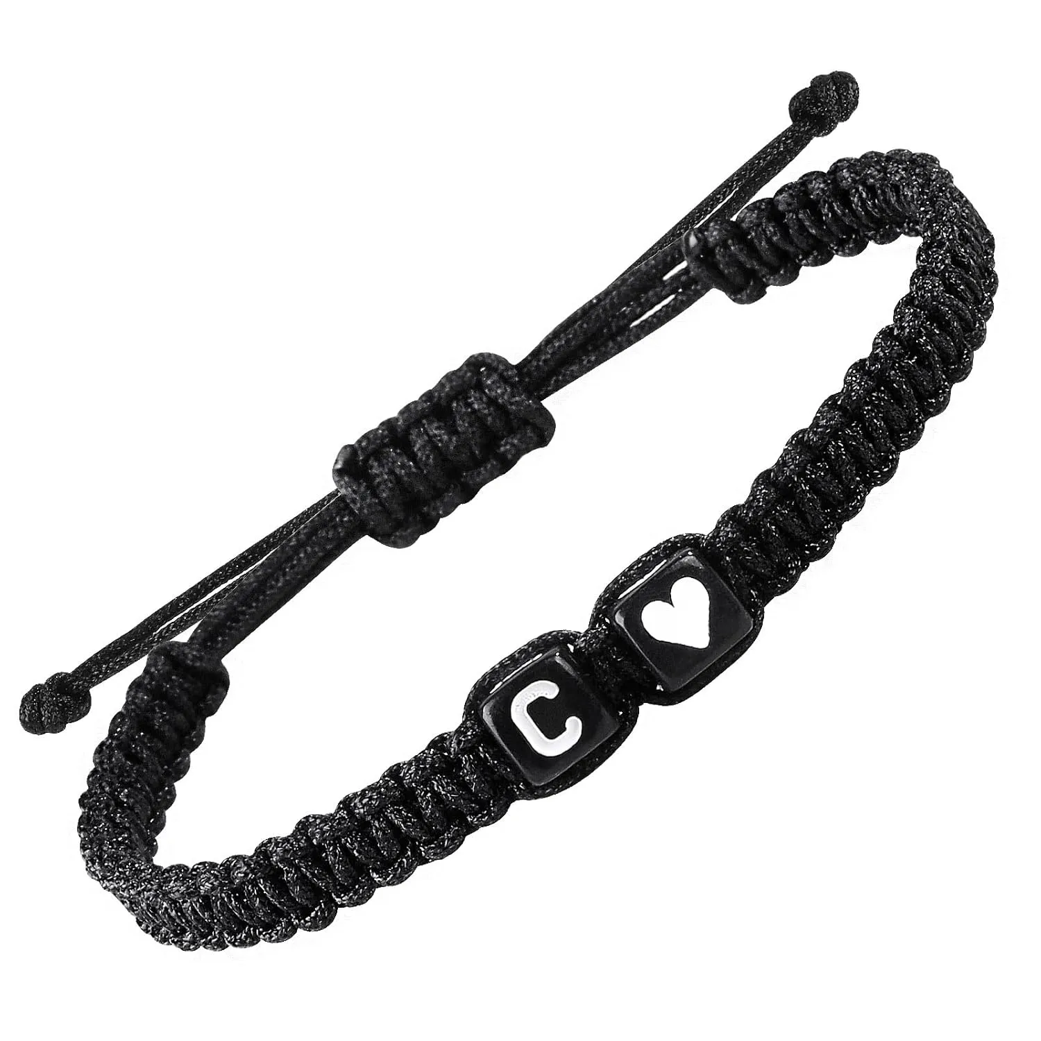 Matching Couple Bracelets Letter Initial Bracelet for Men Women Cute Anniversary Christmas Gifts Long Distance Couple Gifts for Him Her Boyfriend Girlfriend Son Daughter (C)