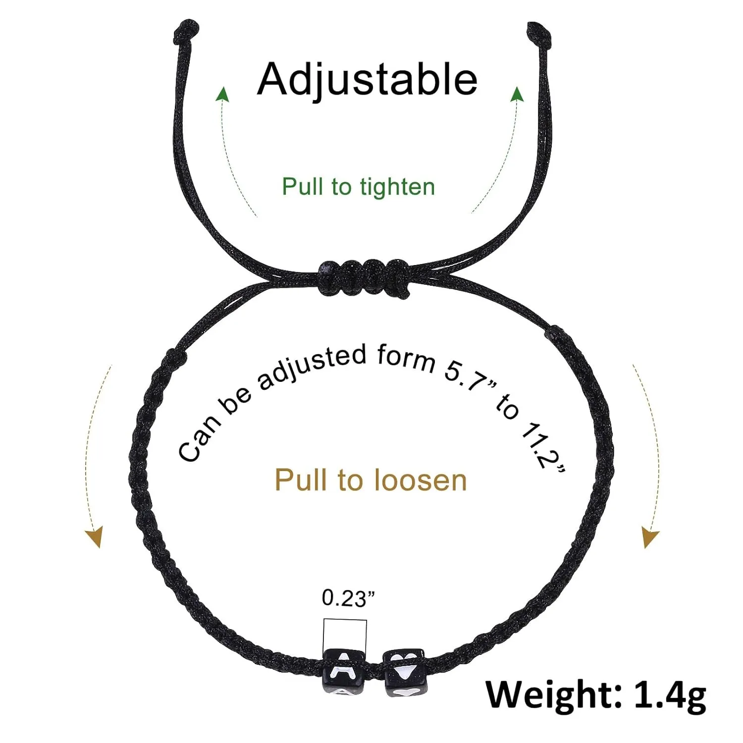 Matching Couple Bracelets Letter Initial Bracelet for Men Women Cute Anniversary Christmas Gifts Long Distance Couple Gifts for Him Her Boyfriend Girlfriend Son Daughter (C)